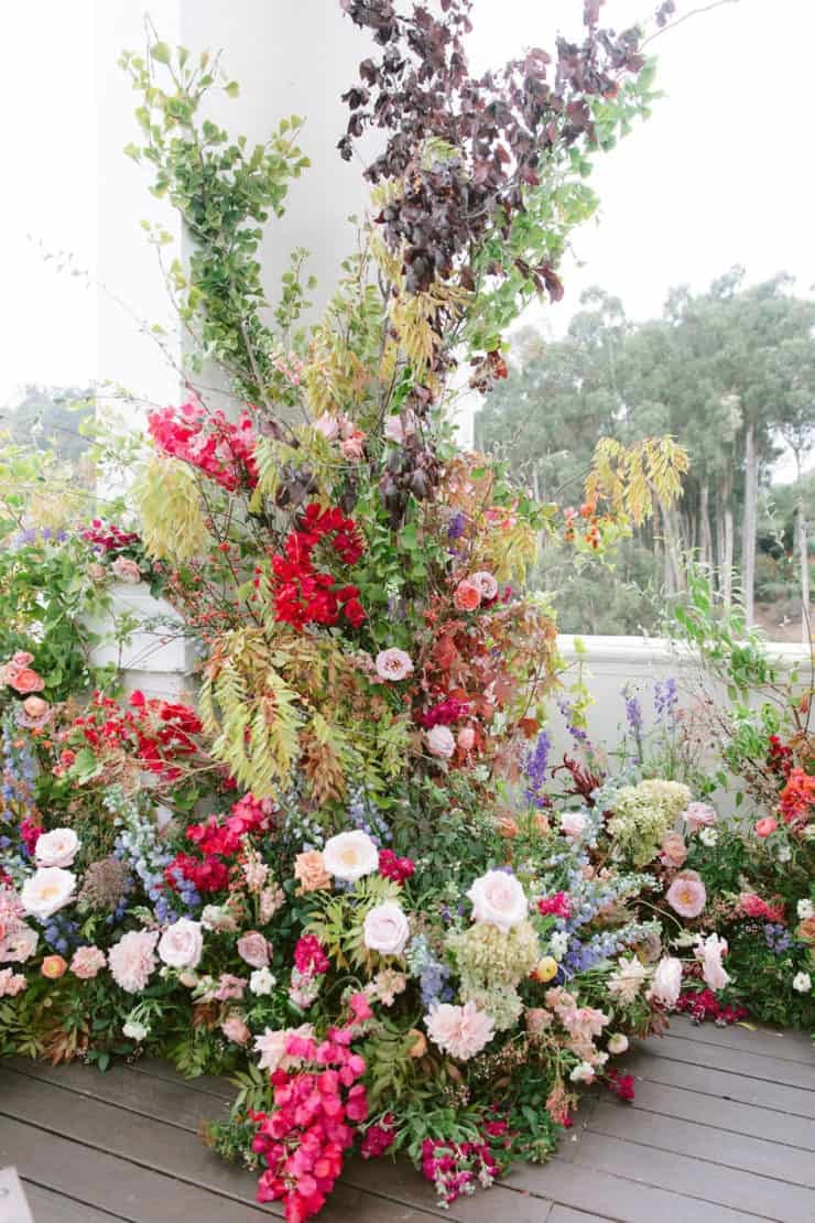Dramatic floral installation